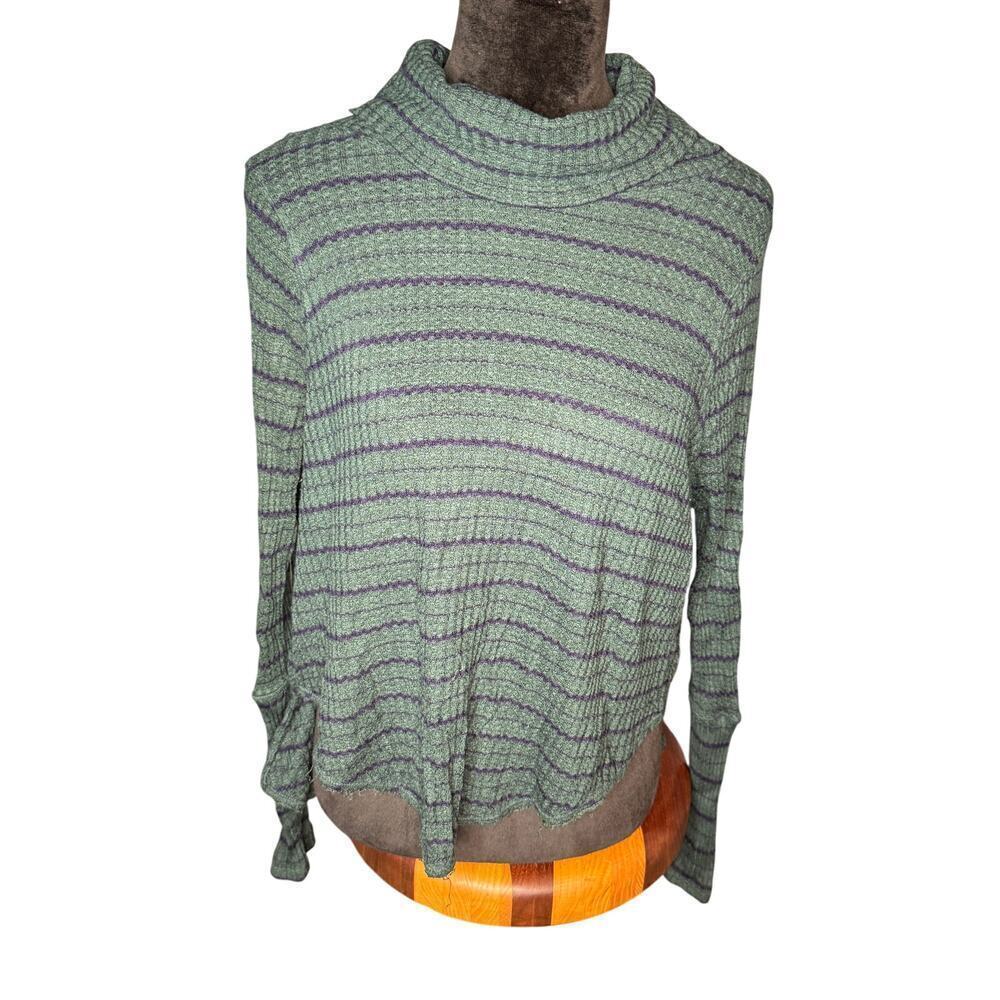 Free People We The Free Women's sz Small Kristina Striped Drippy Thermal Green